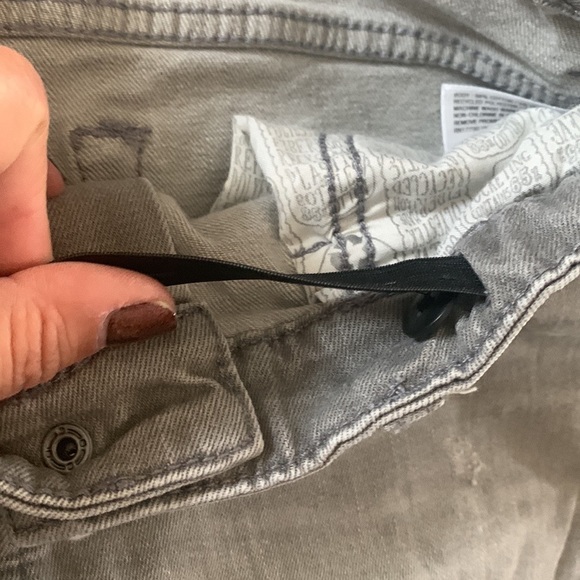 Cat & Jack straight leg grey denim pants with adjustable waist - Picture 4 of 6